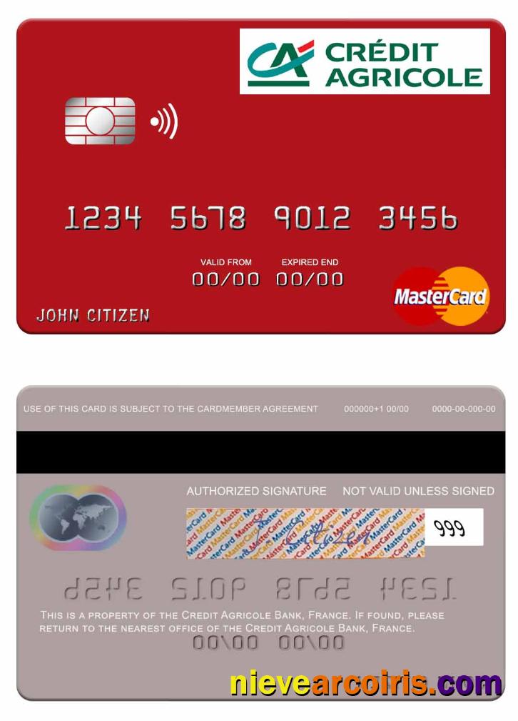 France Credit Agricole Bank mastercard